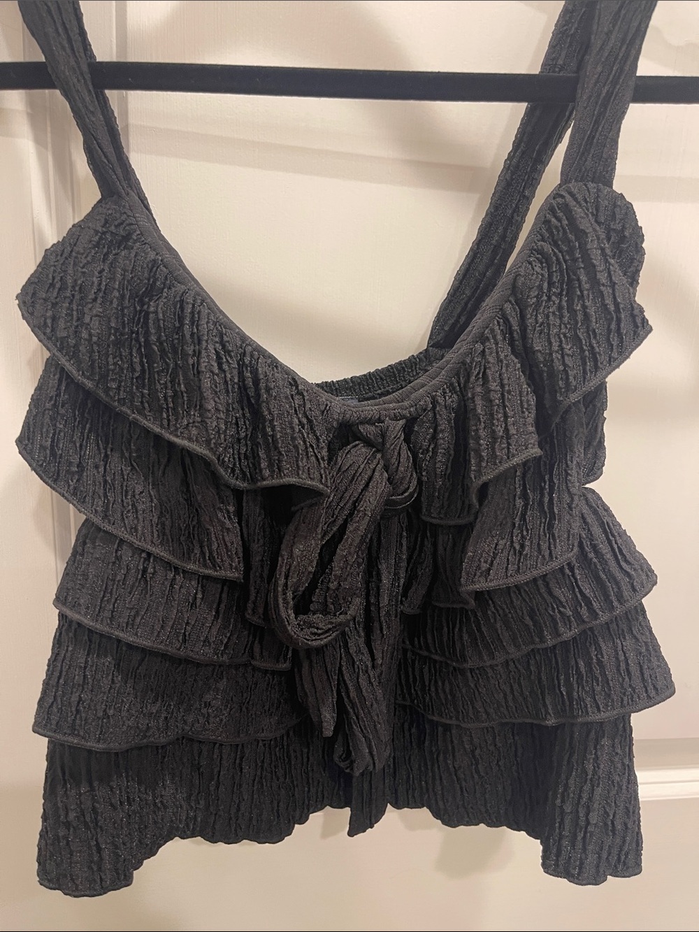 Black Ruffled Pant Set - Picture 2 of 3